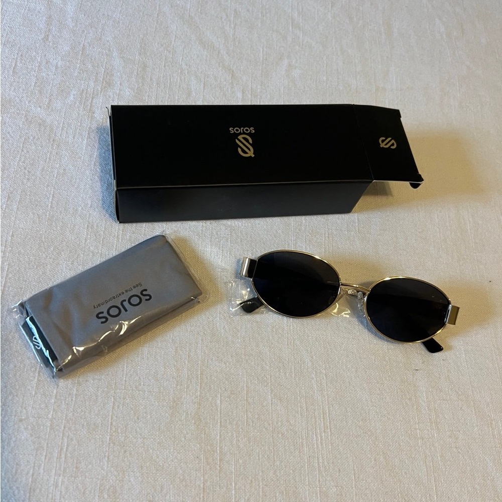 Sojos Round Sunglasses with Black Lenses